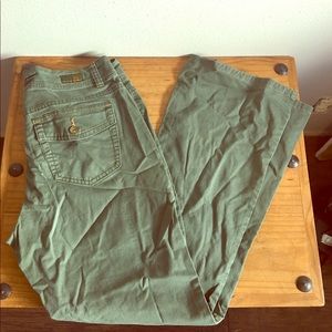 Wide leg army green pants